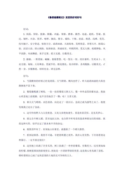 《鲁滨逊漂流记》里面的好词好句