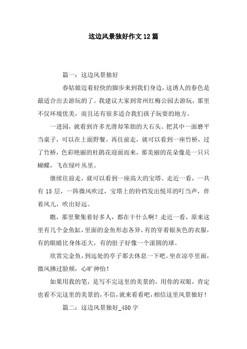 这边风景独好作文12篇