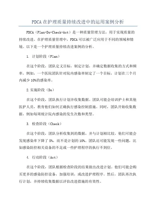 PDCA在护理质量持续改进中的运用案例分析