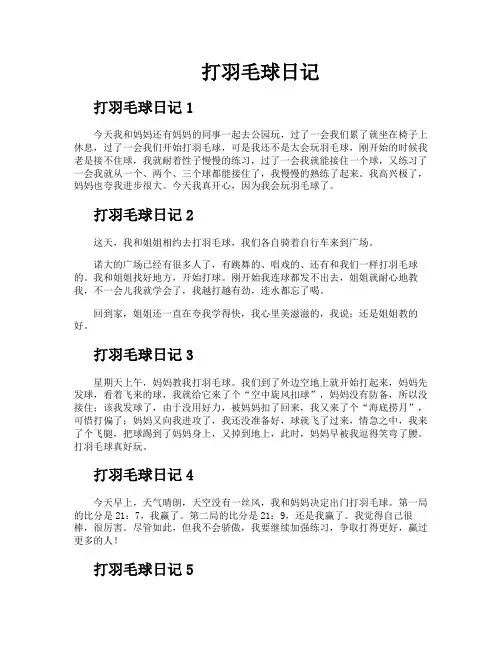 打羽毛球日记
