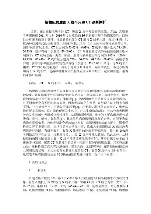 肠梗阻的腹部X线平片和CT诊断探析