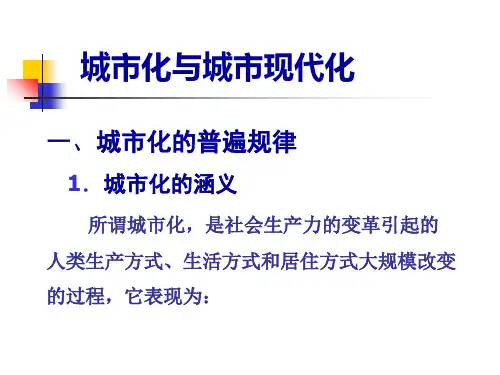 城市化与城市现代化