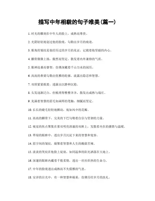 描写中年相貌的句子唯美(精选两篇)