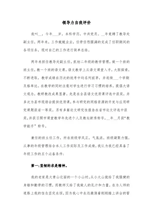 领导力自我评价（2篇）