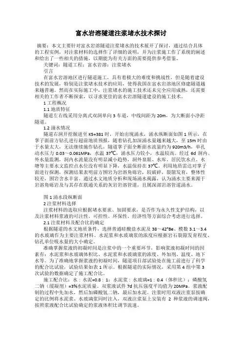 富水岩溶隧道注浆堵水技术探讨
