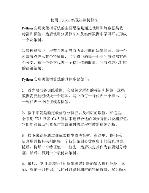 使用Python实现决策树算法