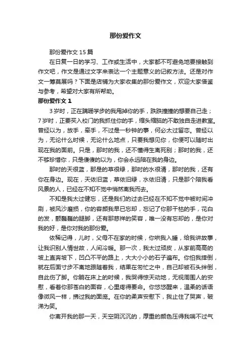 那份爱作文