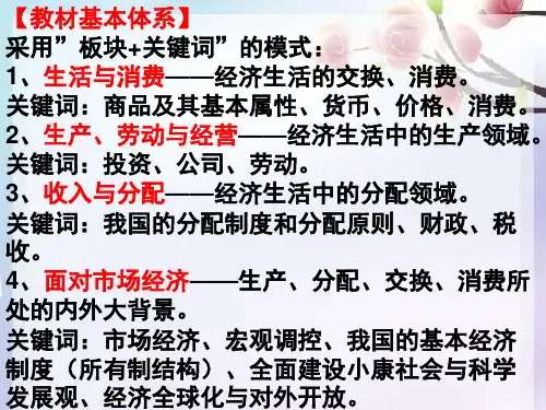 高考第一轮复习《经济生活》第一单元-生活与消费