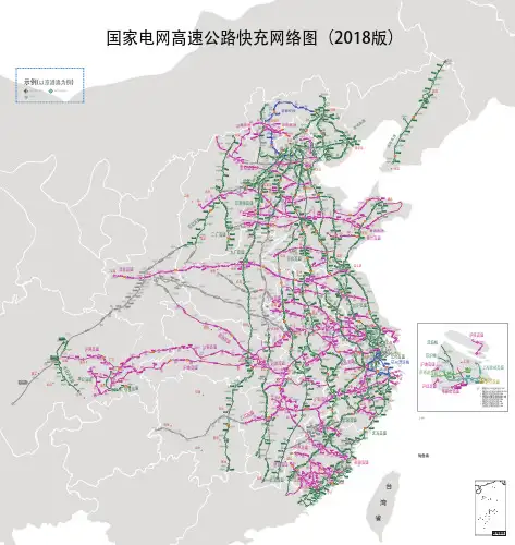 国家电网高速公路快充网络图(2018版)