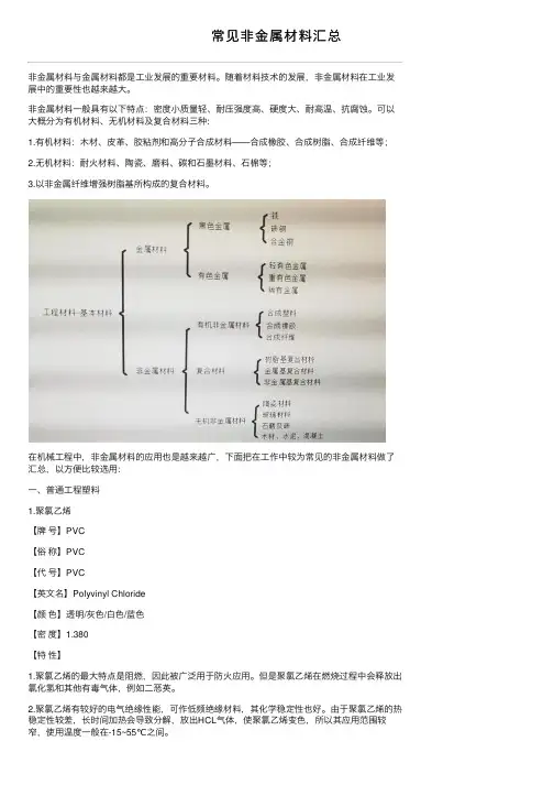 常见非金属材料汇总