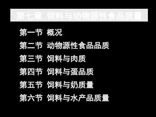 (饲料科学课件)CHAPTER 7 饲料与动物产品质量1-概况质量