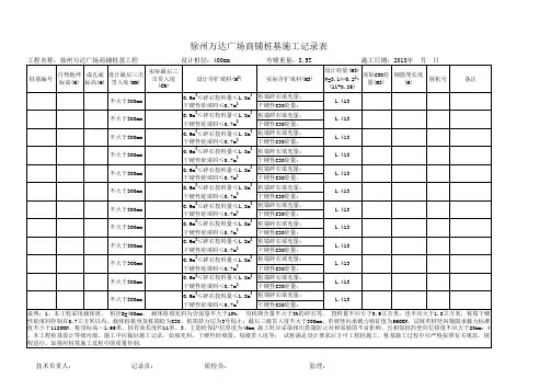 载体桩施工记录空表