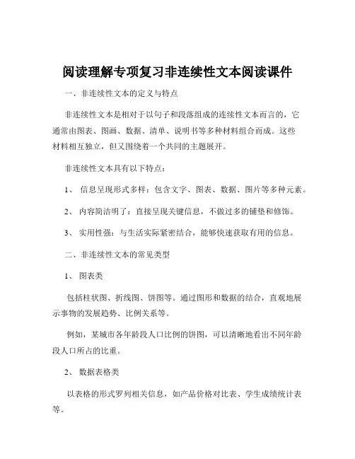 阅读理解专项复习非连续性文本阅读课件