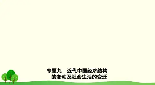 新课标2019年高考历史二轮专题高频命题点突破模块三中国近代篇专题九近代中国经济结构的变动及社会生活的变