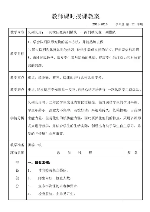 队列队形：变队
