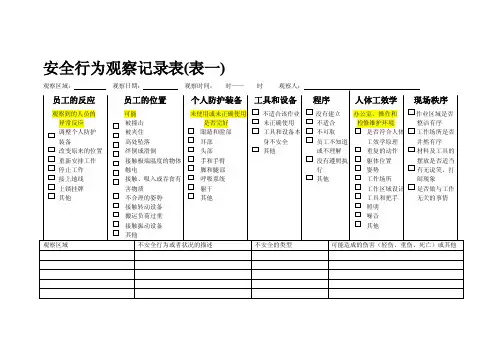 安全行为观察记录表（新）