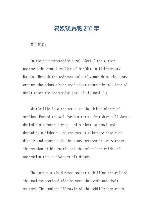 农奴观后感200字