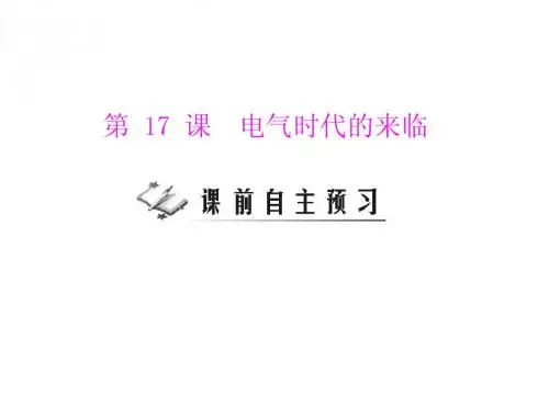 [原创]2011年 《随堂优化训练》历史 北师大版 九年级 上册 第三单元 第17课 电气时代的来临 [配套课件]