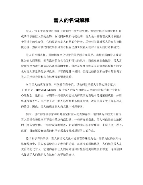 雪人的名词解释