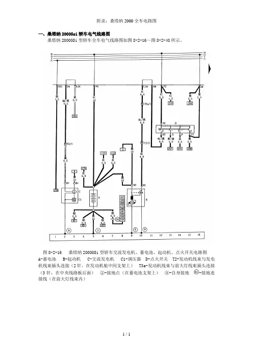 附录：桑塔纳2000全车电路图