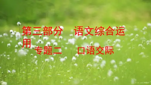 中考语文复习方案第三部分语文综合运用专题二口语交际课件514