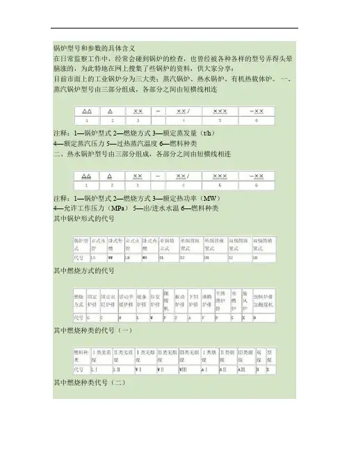 锅炉型号和参数的具体含义.