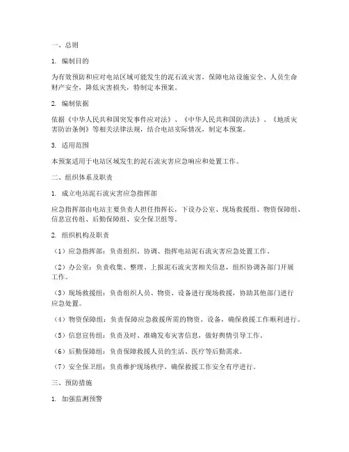 电站泥石流灾害应急预案
