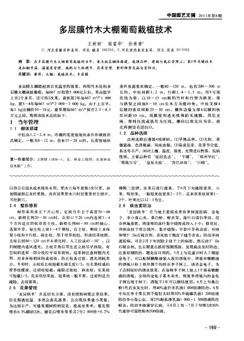 多层膜竹木大棚葡萄栽植技术