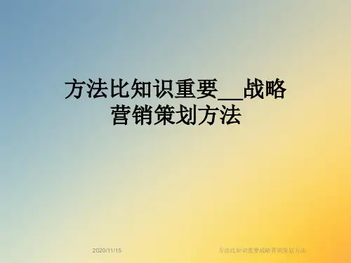 方法比知识重要战略营销策划方法