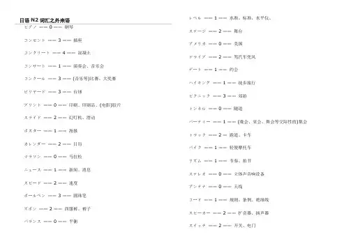 日语N2词汇之外来语