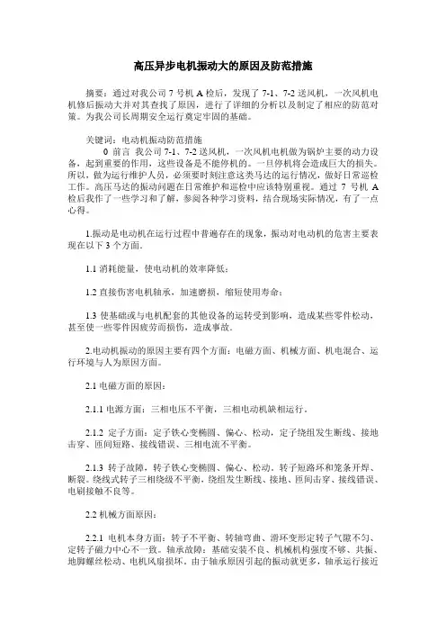 高压异步电机振动大的原因及防范措施