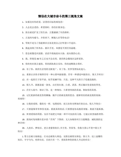 情侣在大城市奋斗的第三视角文案