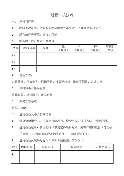 过程审核技巧