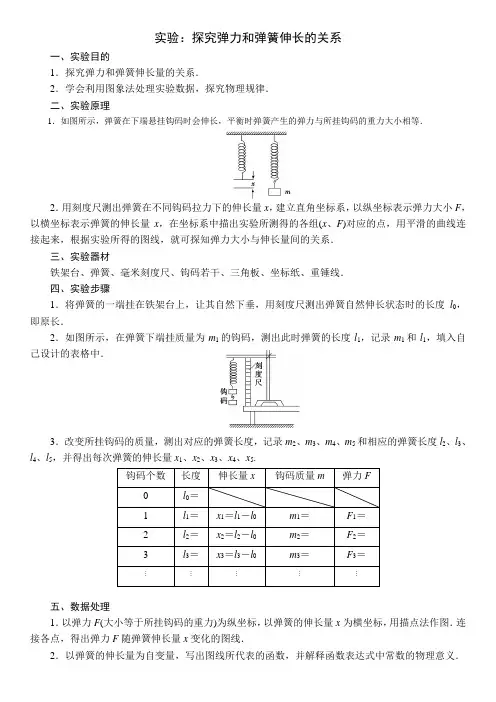 实验：探究弹力和弹簧伸长量的关系—教师版
