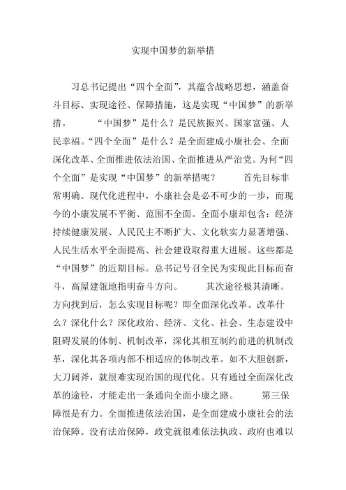实现中国梦的新举措