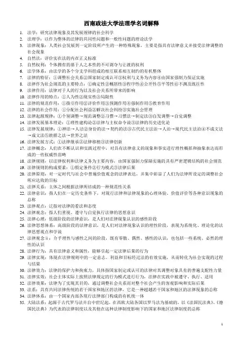 西南政法大学法理学名词解释