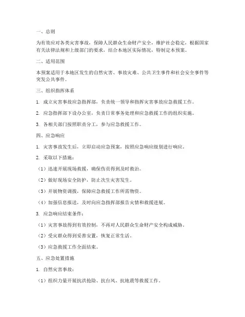 灾害事故专项应急预案
