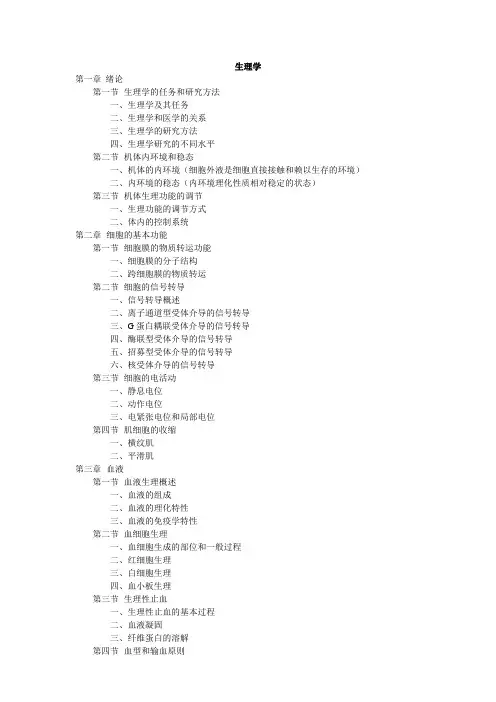 生理学目录