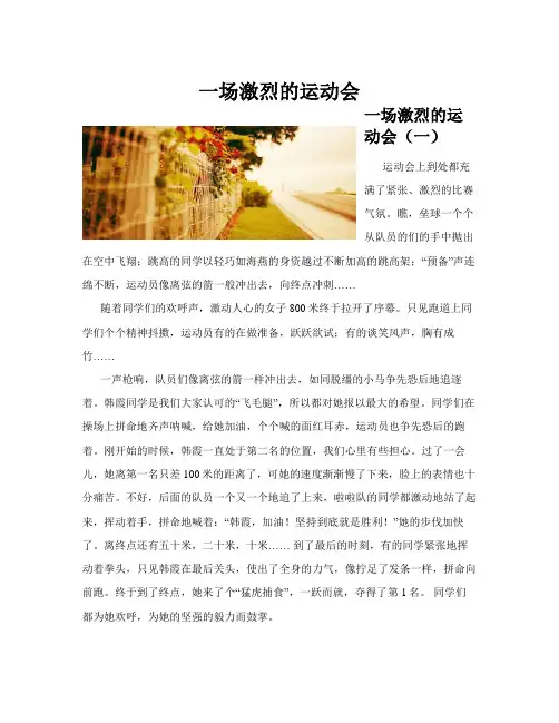 一场激烈的运动会(共10篇)