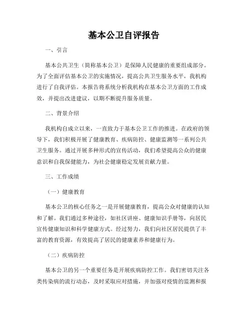 基本公卫自评报告