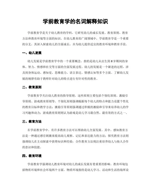 学前教育学的名词解释知识
