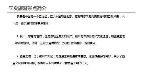 宁夏旅游景点简介