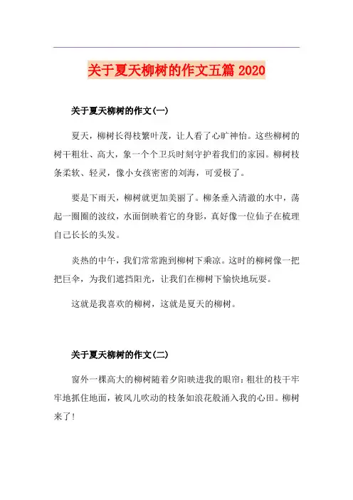 关于夏天柳树的作文五篇