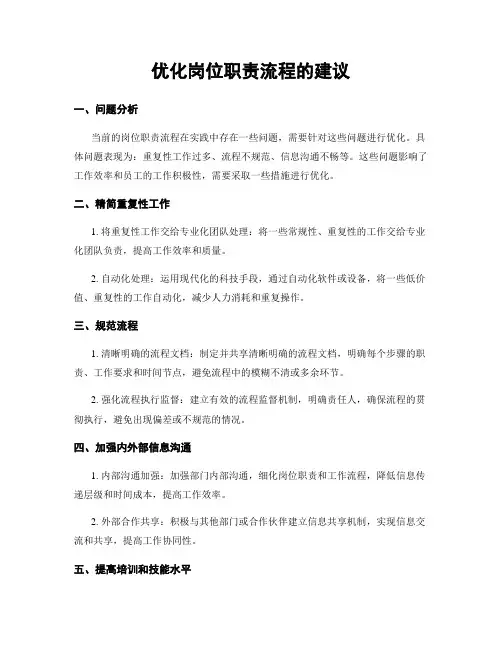 优化岗位职责流程的建议