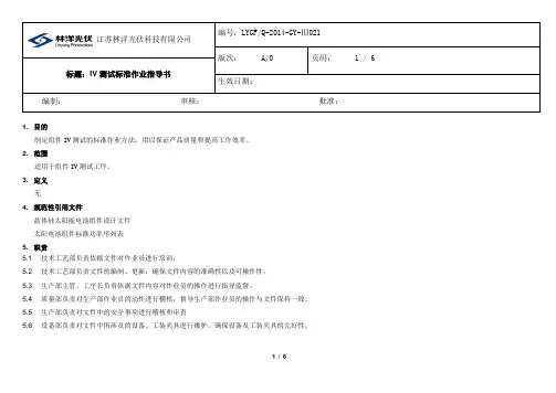 021IV测试标准作业指导书