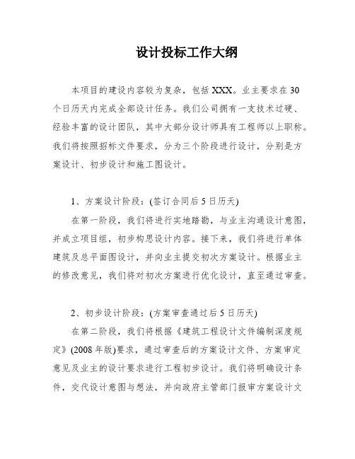 设计投标工作大纲
