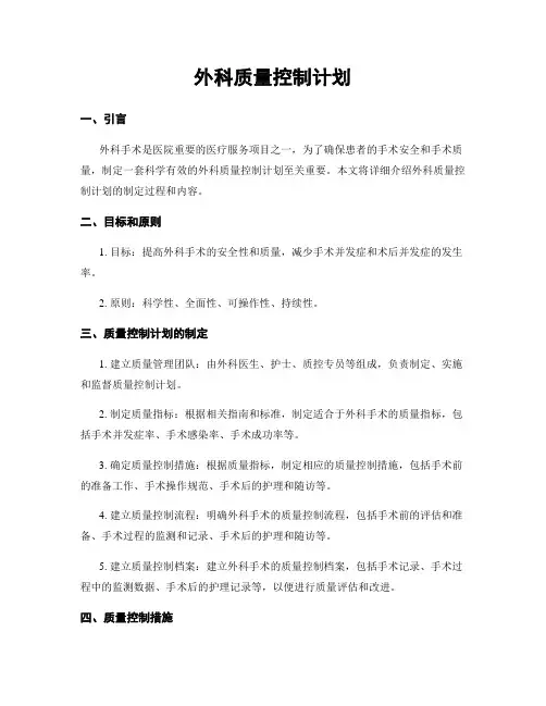 外科质量控制计划