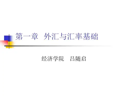 北大经济学院国际金融——外汇与汇率基础