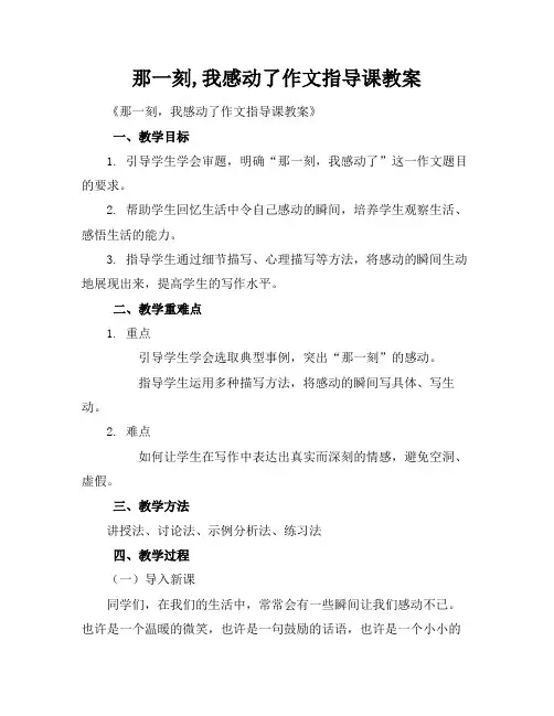 那一刻,我感动了作文指导课教案
