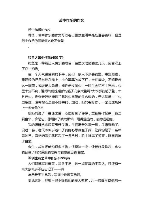 苦中作乐的作文